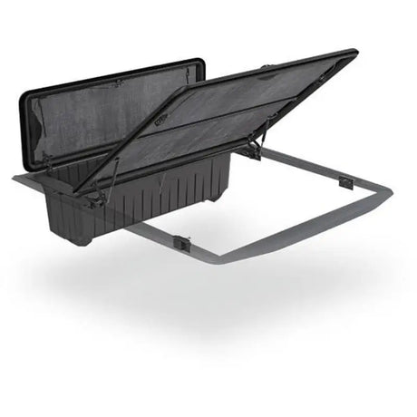 Black F165010 Stowe Cargo truck bed toolbox with open lid for F150 6-7 Bed