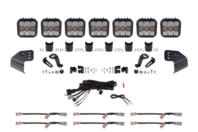 Diode Dynamics Bronco SS5 Sport CrossLink Windshield - White Combo Lightbar Kit - DD7232