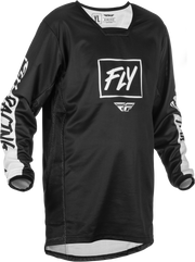 Fly Racing Fly Racing 375-426YL Youth Kinetic Rebel Jersey Black/White Yl
