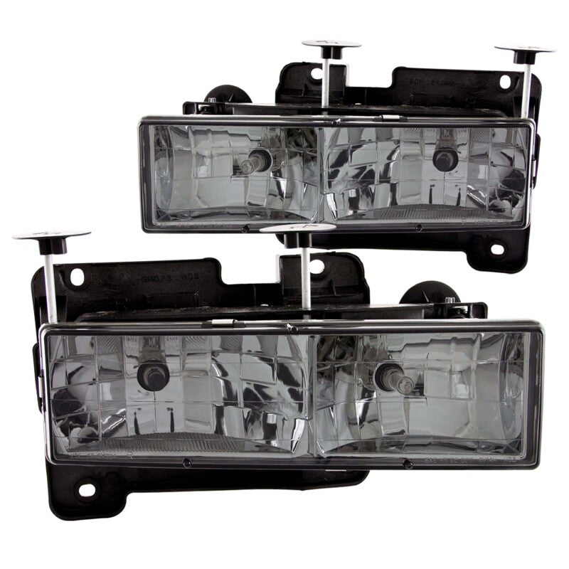 ANZO 111061 ANZO 1988-1998 Chevrolet C1500 Crystal Headlights w/ Smoke Lens