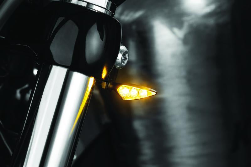 Kuryakyn 2850 Kuryakyn Rhombus S Single Fuction Front Left Clear Lens Amber Satin Black - 2850