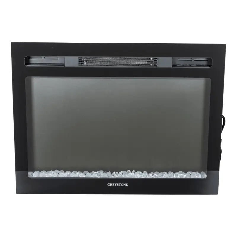 Furrion Llc Greystone 26' LED Wall Mount Fireplace with crystal stones, sleek black design, ideal for RVs, homes, and offices, combines warmth and style, Inside RV, RV Parts Shop, Exterior Parts & Accessories, RV Appliances RV Air Conditioner RV Refer, AVADA - Best Sellers