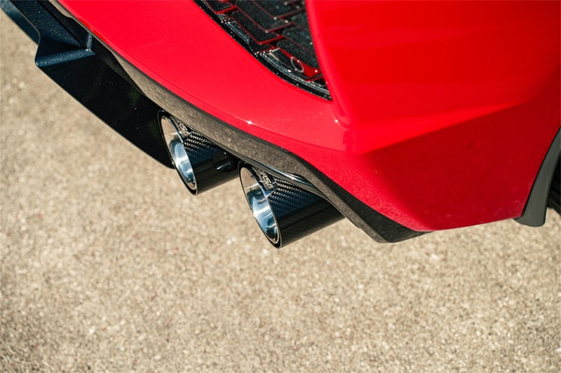 Corsa 20-23 Chevrolet Corvette C8 RWD 3in Delete 4 Valve Cat-Back w/NPP w/4.5in CF Polished Tips - 21106CF