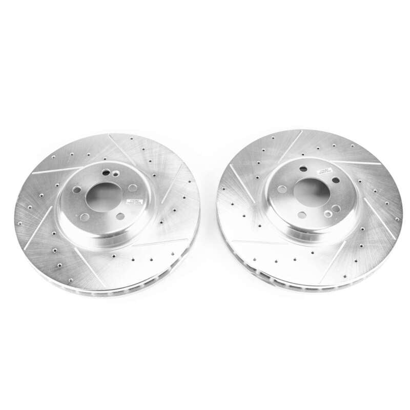 PowerStop EBR1649XPR Power Stop 17-18 Mercedes-Benz C43 AMG Front Evolution Drilled & Slotted Rotors - Pair