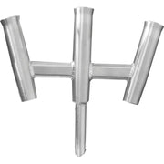 Silver brushed aluminum Taco Metals Kiterod holder triple fishing rod holder