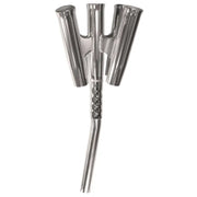 Triple stainless steel fishing rod holder.