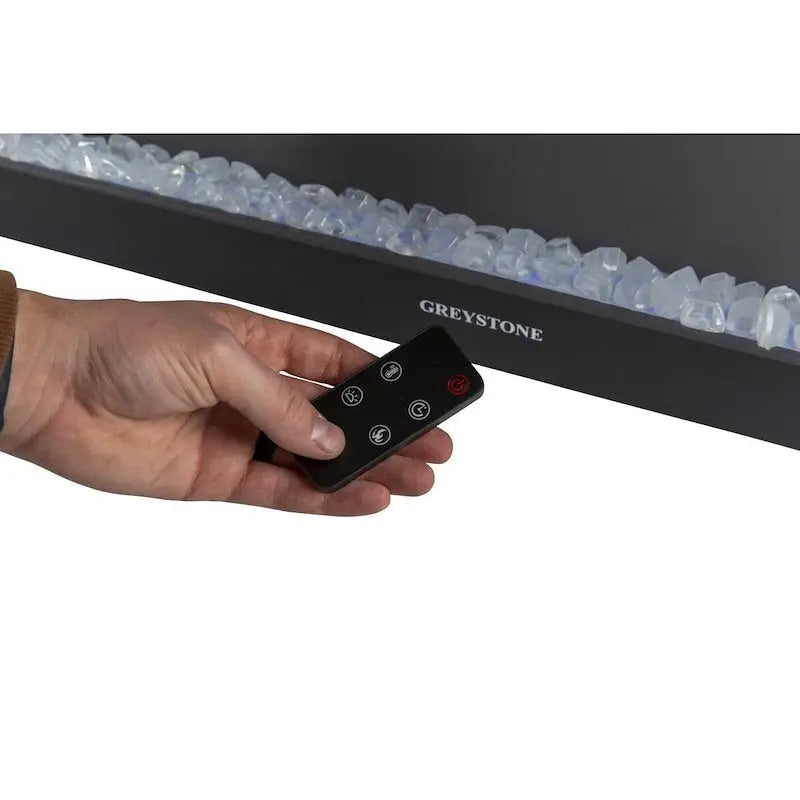 F36-18A Furrion Greystone 36' Black Steel Fireplace