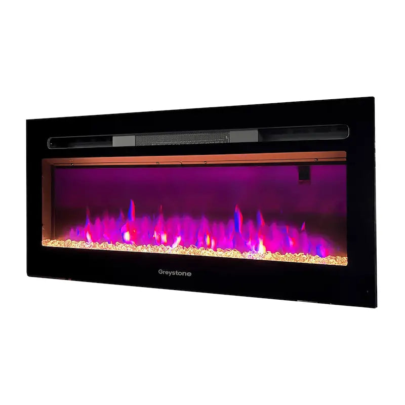 F36-18A Furrion Greystone 36' Black Steel Fireplace