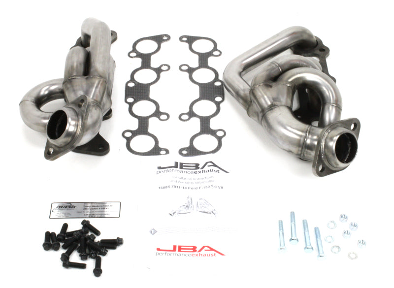 JBA 1688S JBA 11-14 Ford F-150 5.0L Coyote 1-5/8in Primary Raw 409SS Cat4Ward Header - 1688S