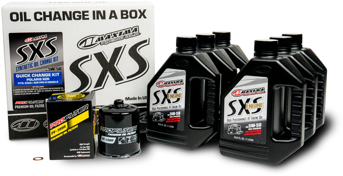 Maxima Quick Change Kit Oil Change Kit 90-229013 - Black Sxs 5W50 Filter