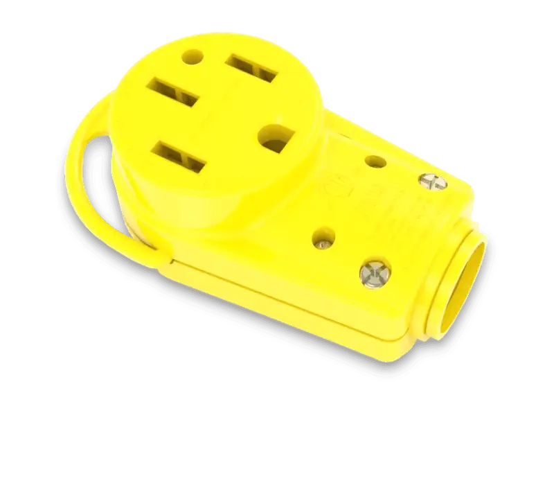 Yellow electrical plug Furrion LLC F52FMP-RY 250V connector for RV applications