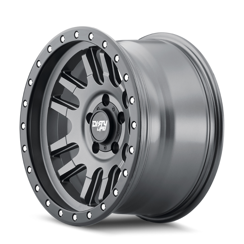 Dirty Life 9309-7973MGT12 Dirty Life 9309 Canyon Pro 17x9/5x127 BP/-12mm Offset/71.5mm Hub Satin Graphite Wheel - Beadlock