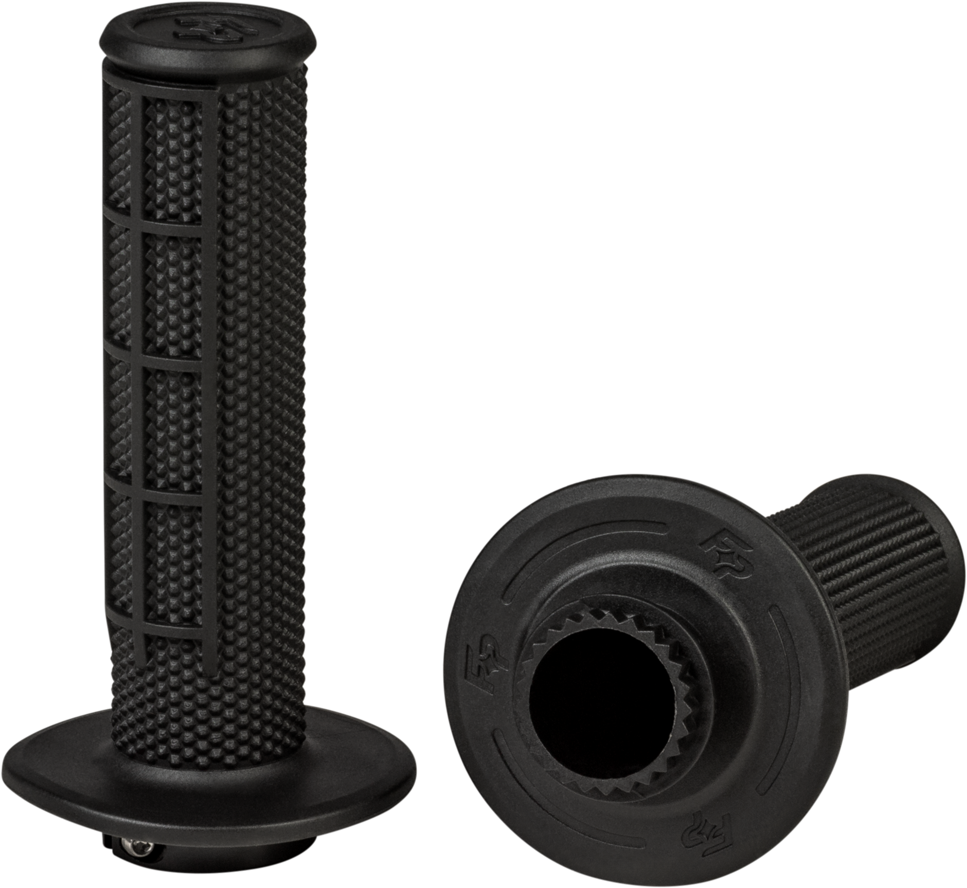 Control Mx Lock On Grips Black   Half Waffle
