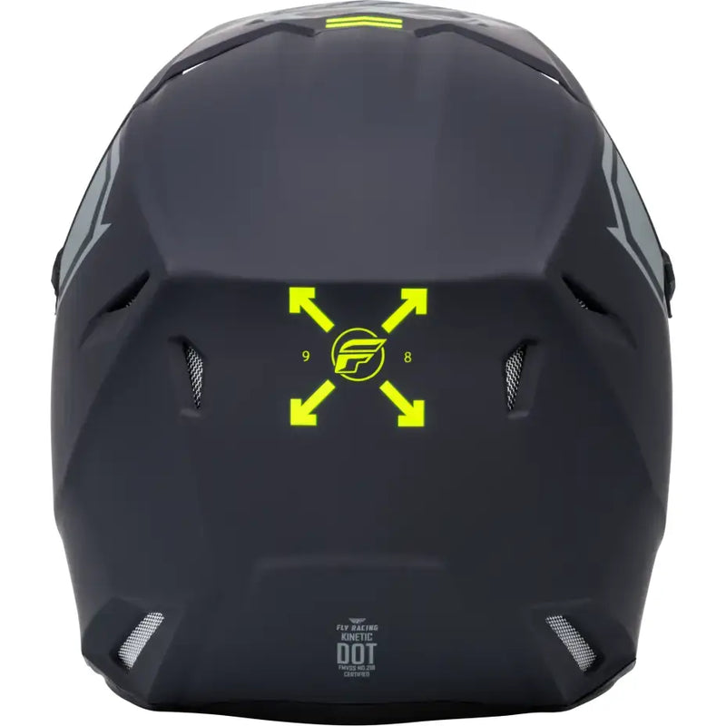 F73-8657L Kinetic Menace Helmet Matte Grey/Hi Vis Lg - RV and Auto Parts
