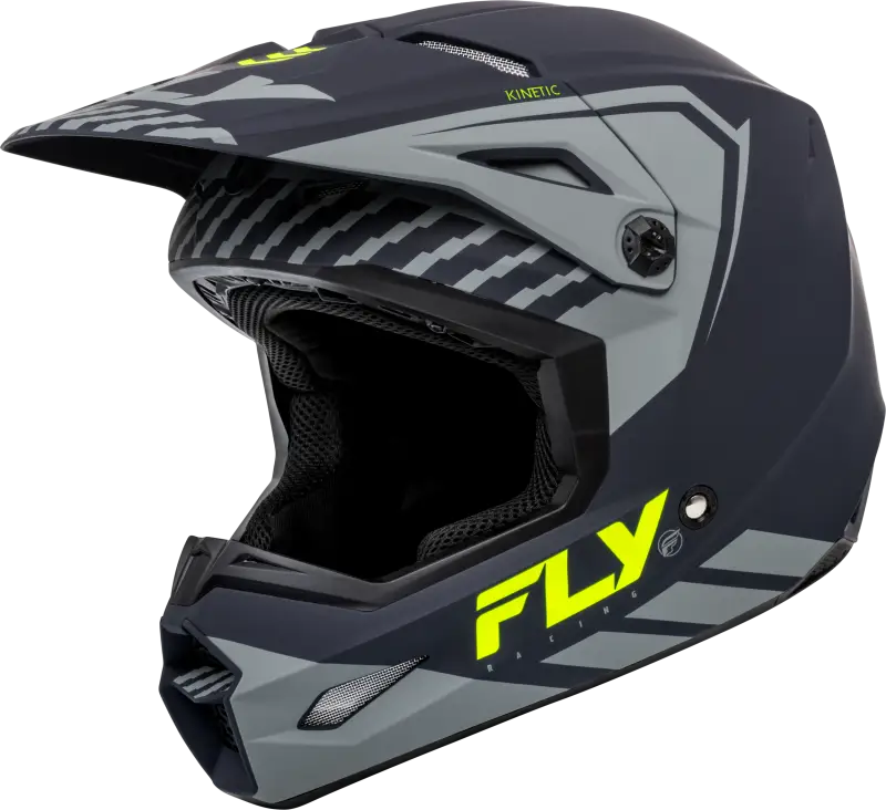 F73-8657YM Youth Kinetic Menace Helmet Matte Grey/Hi Vis Ym - RV and Auto Parts