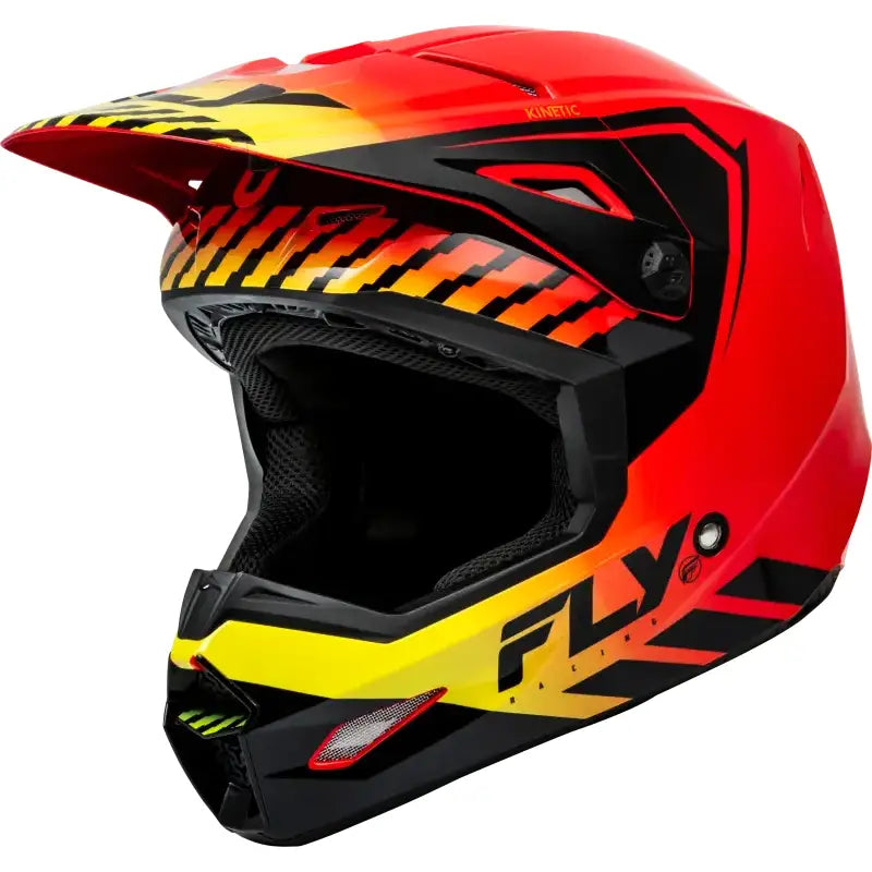 F73-8658L Kinetic Menace Helmet Red/Black/Yellow Lg - RV and Auto Parts