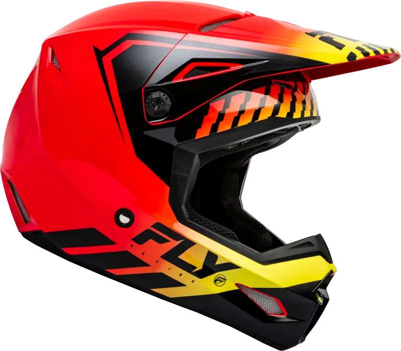 F73-8658M Kinetic Menace Helmet Red/Black/Yellow Md - RV and Auto Parts