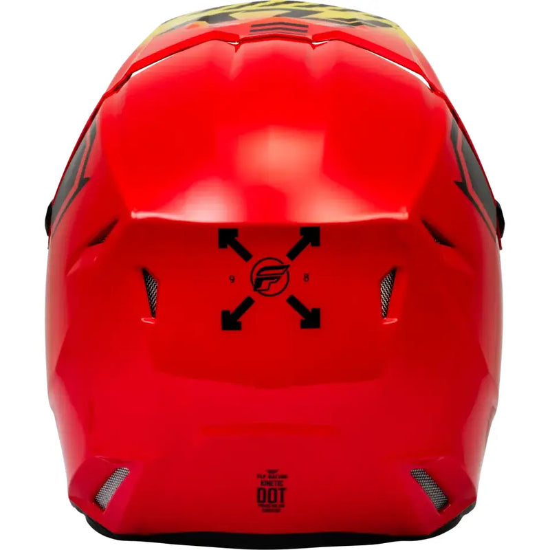 F73-8658YM Youth Kinetic Menace Helmet Red/Black/Yellow Ym - RV and Auto Parts