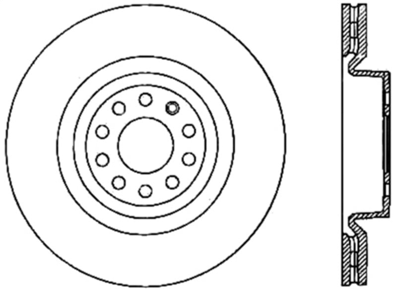 Stoptech 126.33098CSR StopTech 06-10 Audi A3/08-10 TT / 06-09 VW GTI Mk V Cryo-Stop Right Front Slotted Rotor