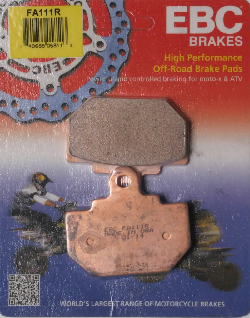 Motorcycle brake pads FA111R Sintered R Series for strong stopping power