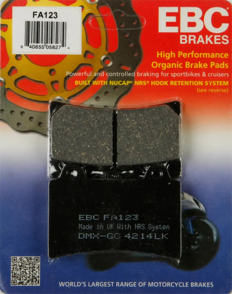 EBC FA123 high performance organic brake pads for reliable stopping power on your ride