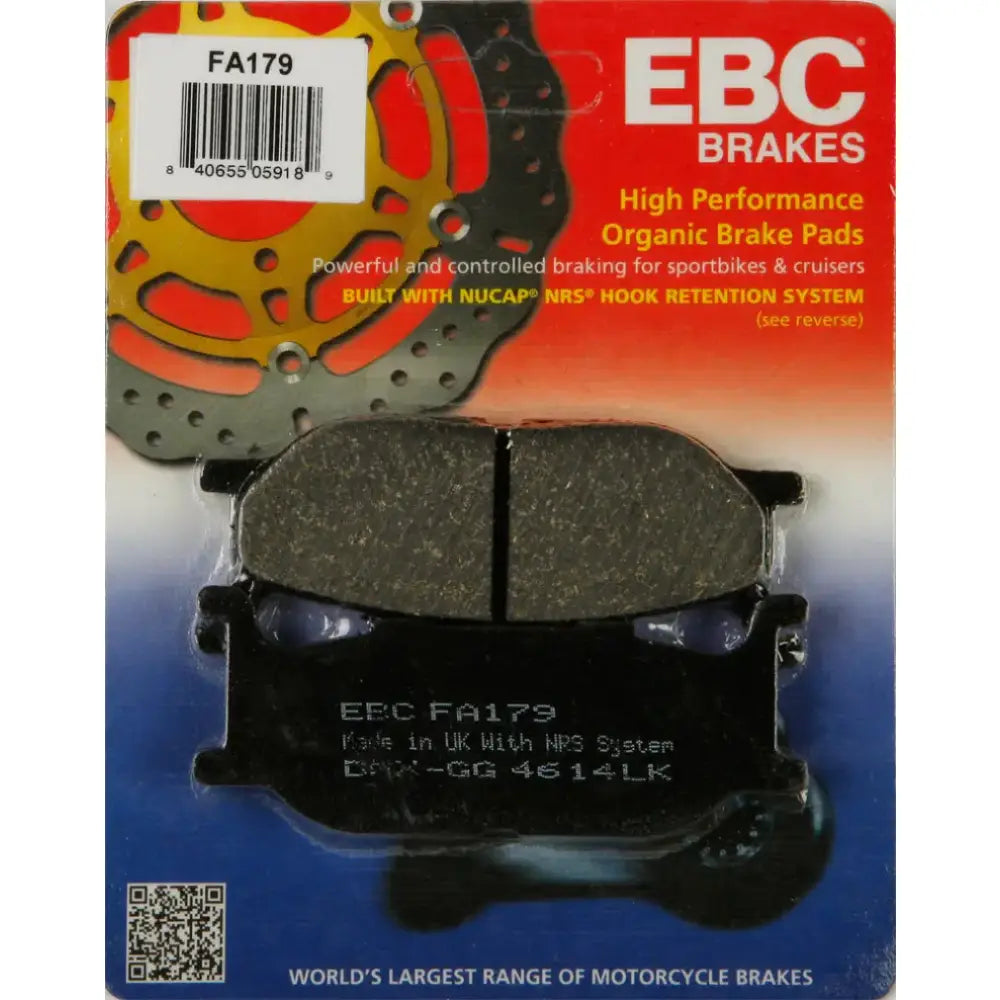 FA179 Brake Pads for motorcycles offering reliable stopping power and performance