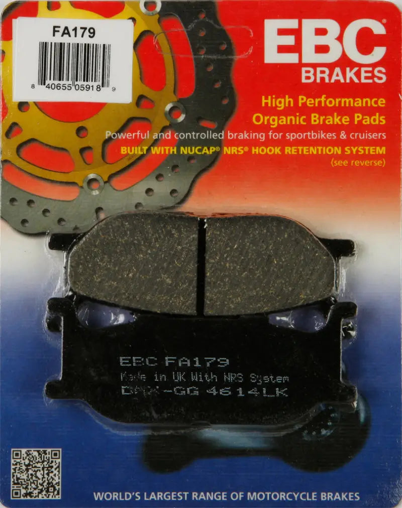 FA179 Brake Pads for motorcycles offering reliable stopping power and performance