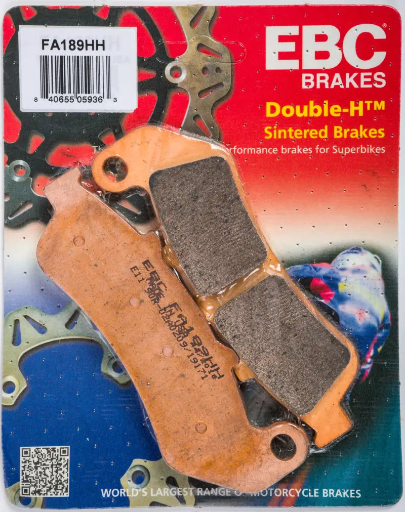EBC Double-H Sintered Brake Pads in blister pack for FA189HH Brake Pads motorcycle use