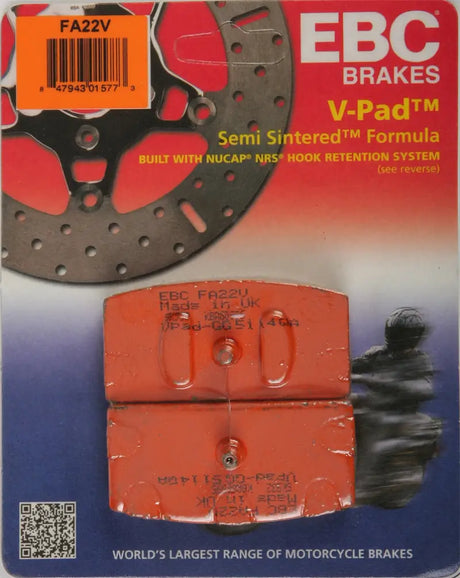 EBC FA22V V Series motorcycle brake pads for reliable stopping power and performance