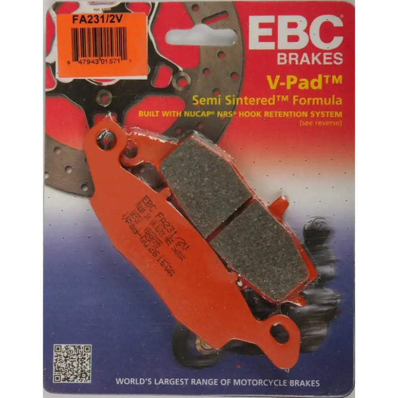 FA231/2V Brake Pads V Series by EBC Brakes displayed in packaging, ideal for RV, Automotive, Powersports, off-road, marine, exterior, truck accessories, interior, truck bed, rv parts, Powersports, AVADA - Best Sellers