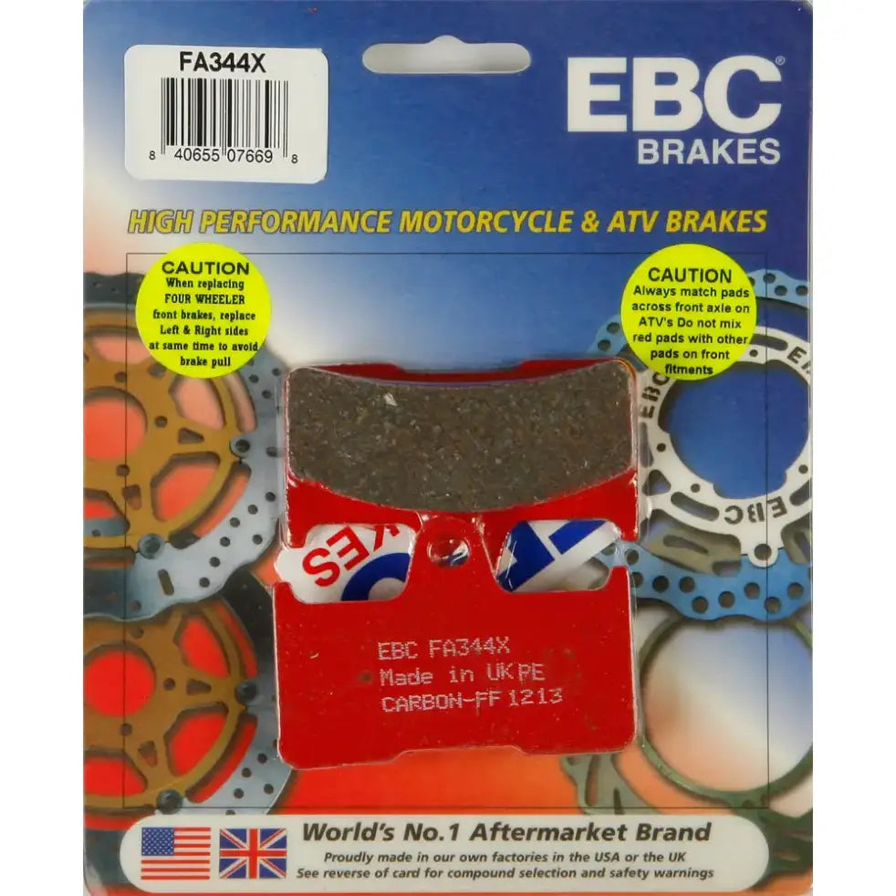 EBC FA344X Brake Pads for motorcycles, delivering high-performance stopping power