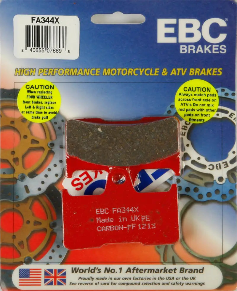 EBC FA344X Brake Pads for motorcycles, delivering high-performance stopping power