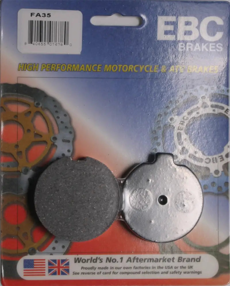 FA35 Brake Pads in packaging, ready to upgrade your motorcycle’s braking power