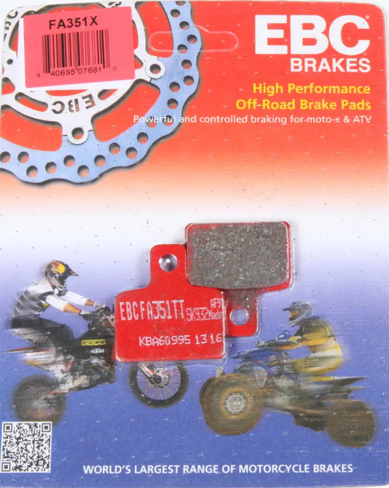 Motorcycle brake pads FA351X designed for optimal stopping power and safety