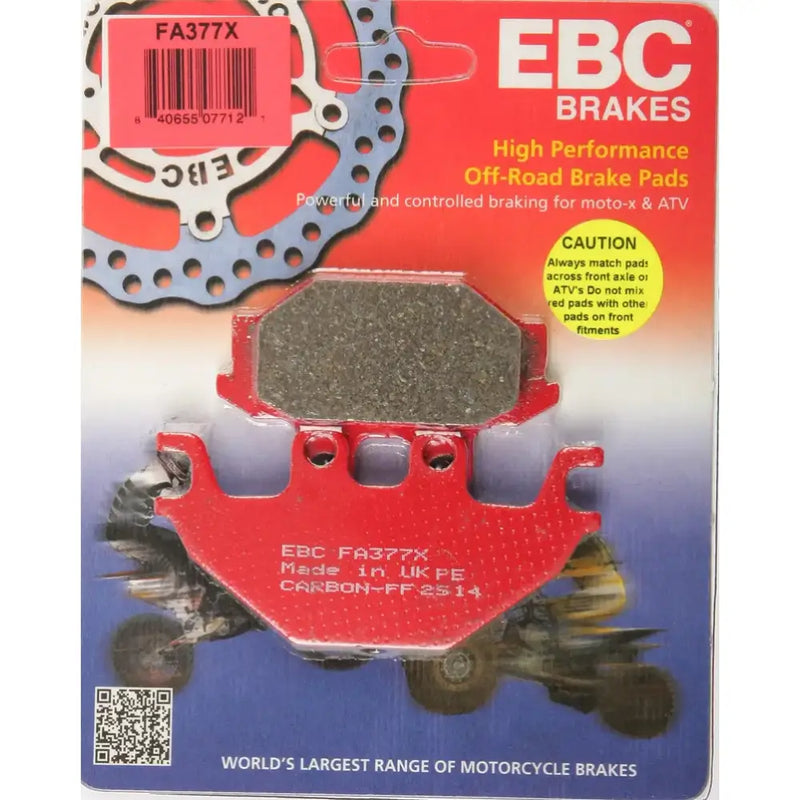 Motorcycle brake pads FA377X for reliable stopping power and performance