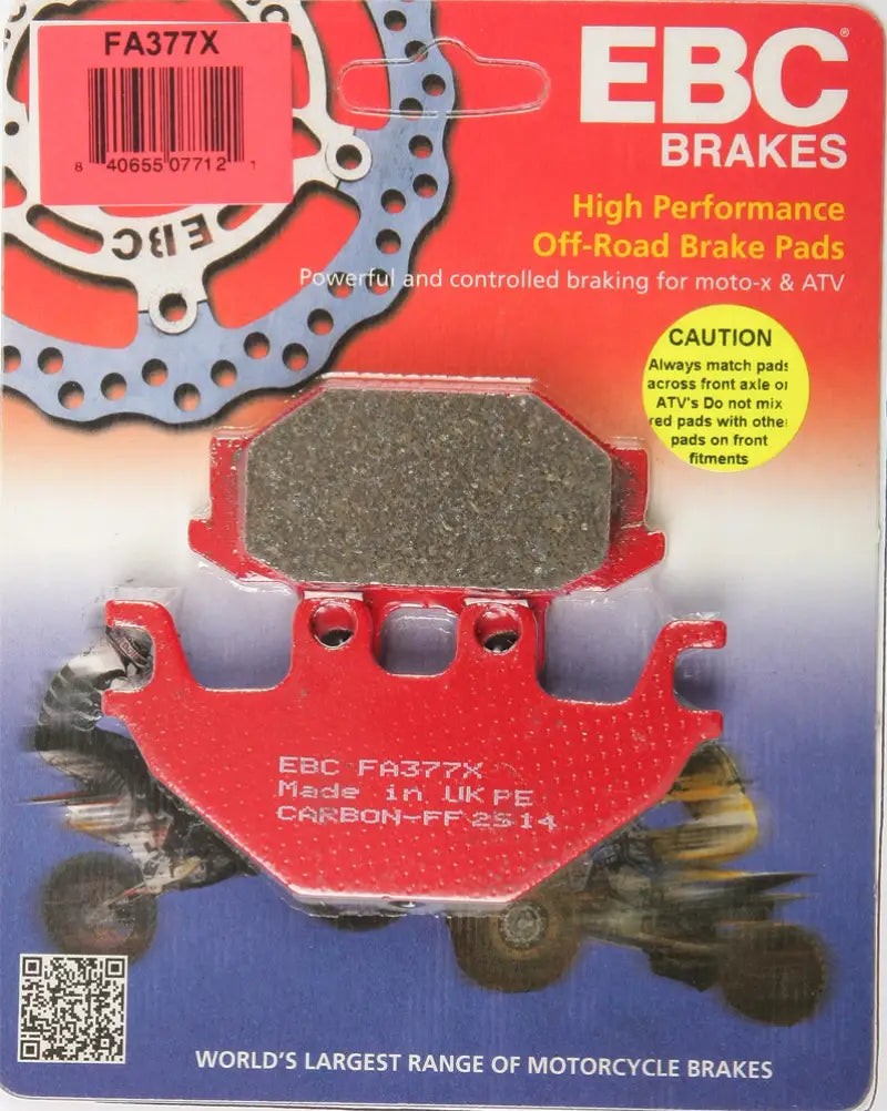 Motorcycle brake pads FA377X for reliable stopping power and performance