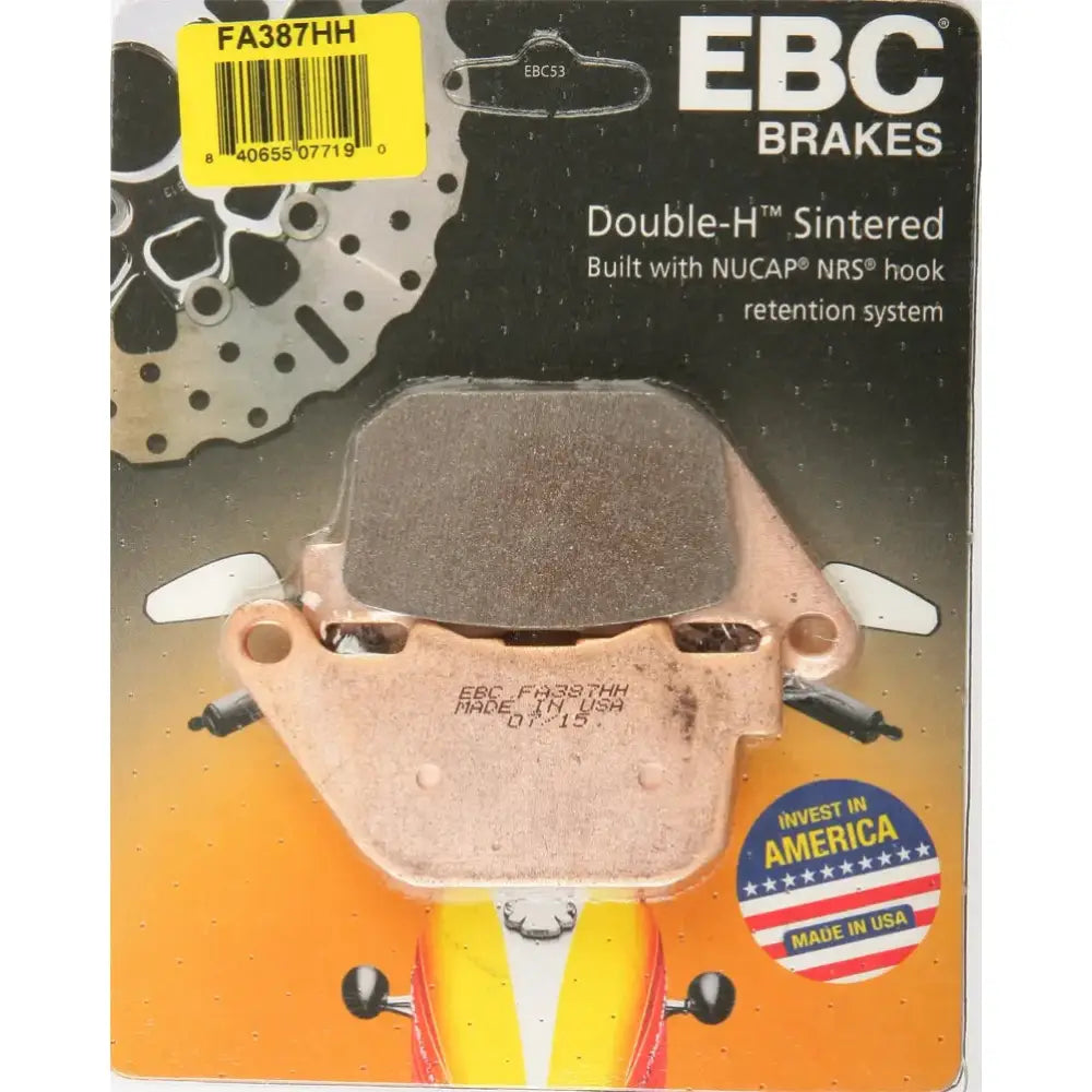 EBC Double-H sintered brake pad in FA387HH Brake Pads packaging for awesome stopping power
