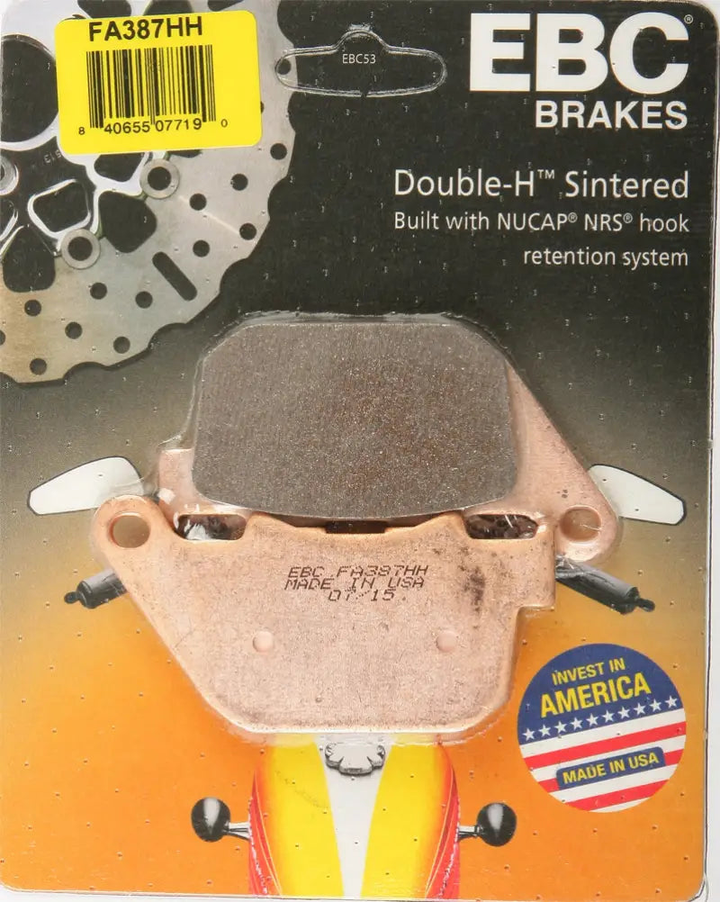 EBC Double-H sintered brake pad in FA387HH Brake Pads packaging for awesome stopping power