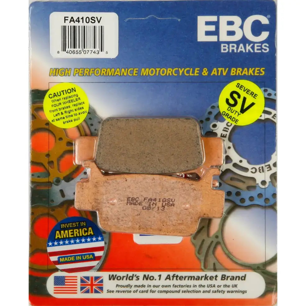 High-performance FA410SV brake pads for motorcycles and ATVs for severe duty use