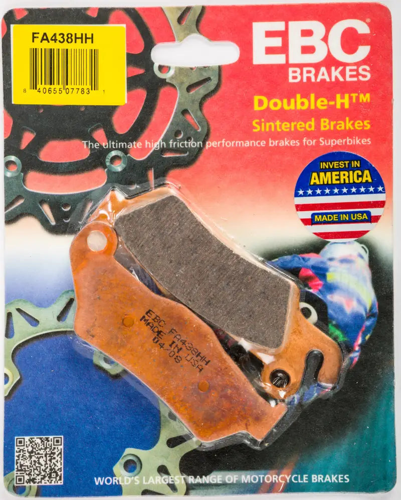 EBC FA438HH Brake Pads for motorcycles showcasing high-performance brake pads