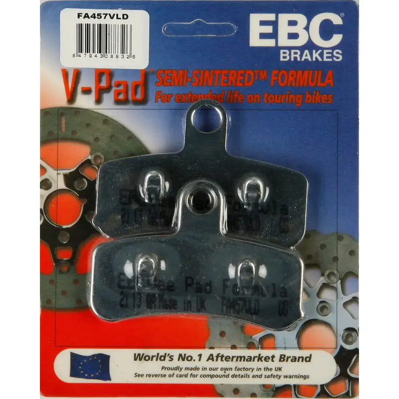 EBC V-Pad semi-sintered brake pads for touring bikes FA457VLD Brake Pads V Series Chrome