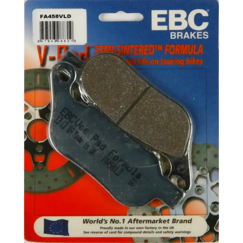 Packaged EBC V-Pads semi-sintered brake pads for touring bikes FA458VLD Brake Pads V Series Chrome