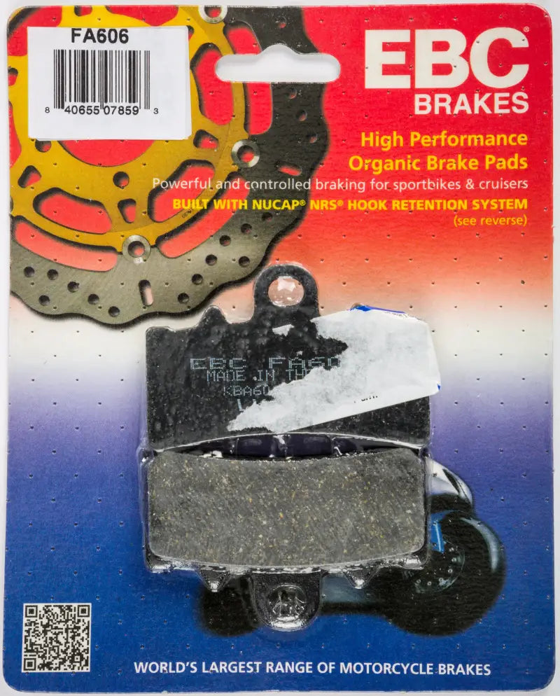 EBC Organic Brake Pads FA606 for reliable stopping power and smooth rides