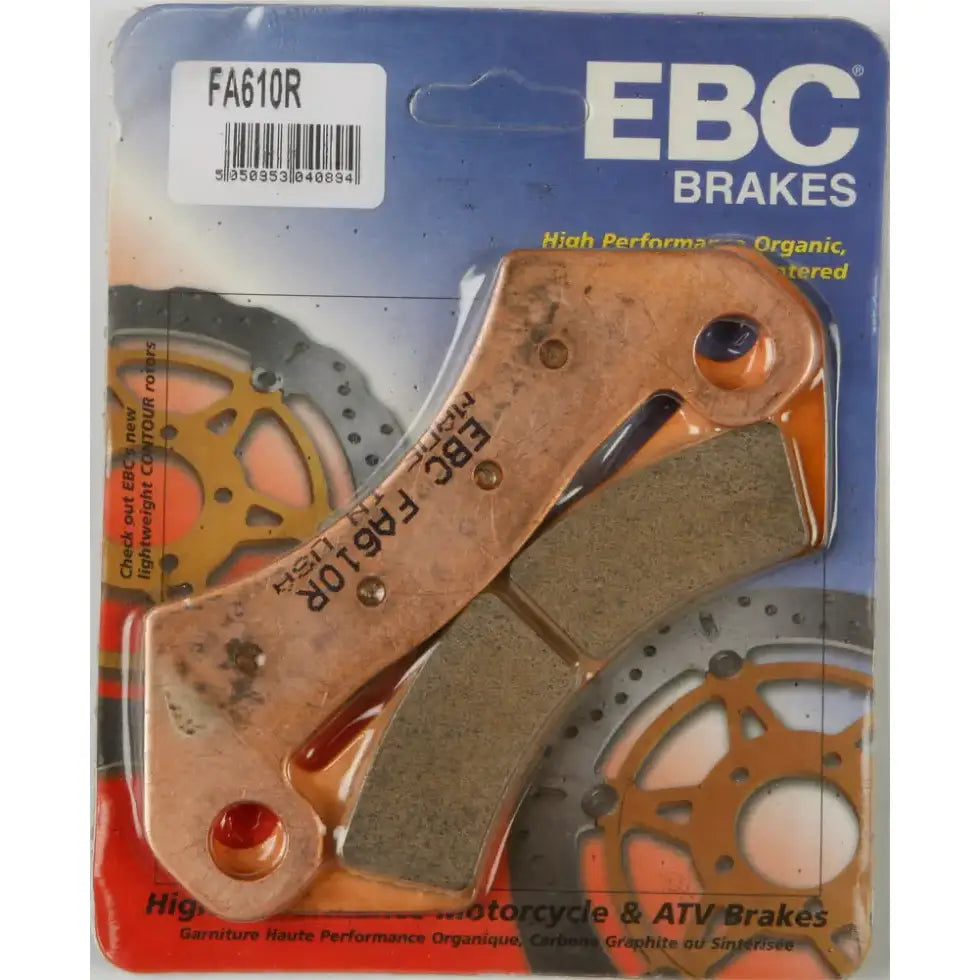 EBC FA610R brake pads in packaging for FA610R Sintered R Series motorcycle upgrade