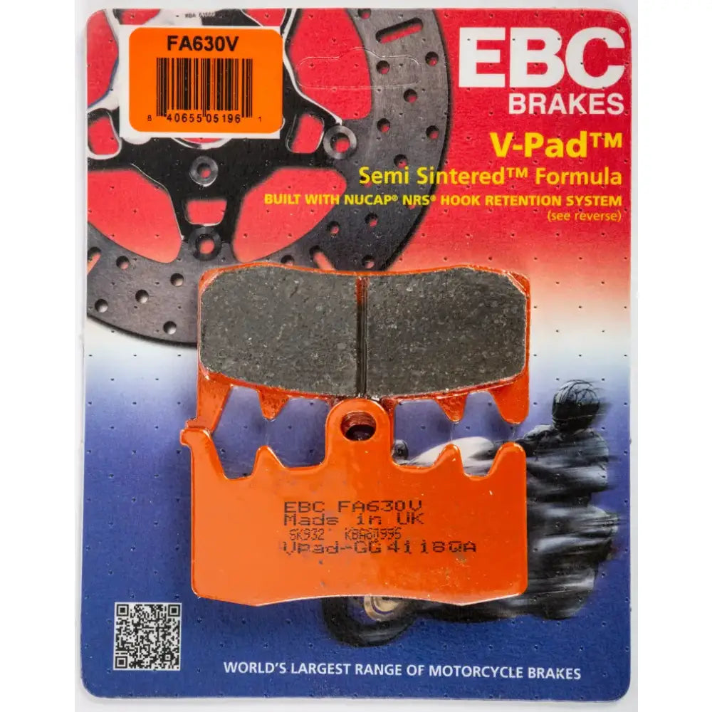 EBC FA630V Semi Sintered V Series Motorcycle Brake Pads for top-notch performance