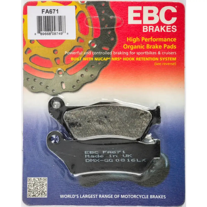 FA671 Brake Pads Fa671 Organic for motorcycles, delivering reliable stopping power