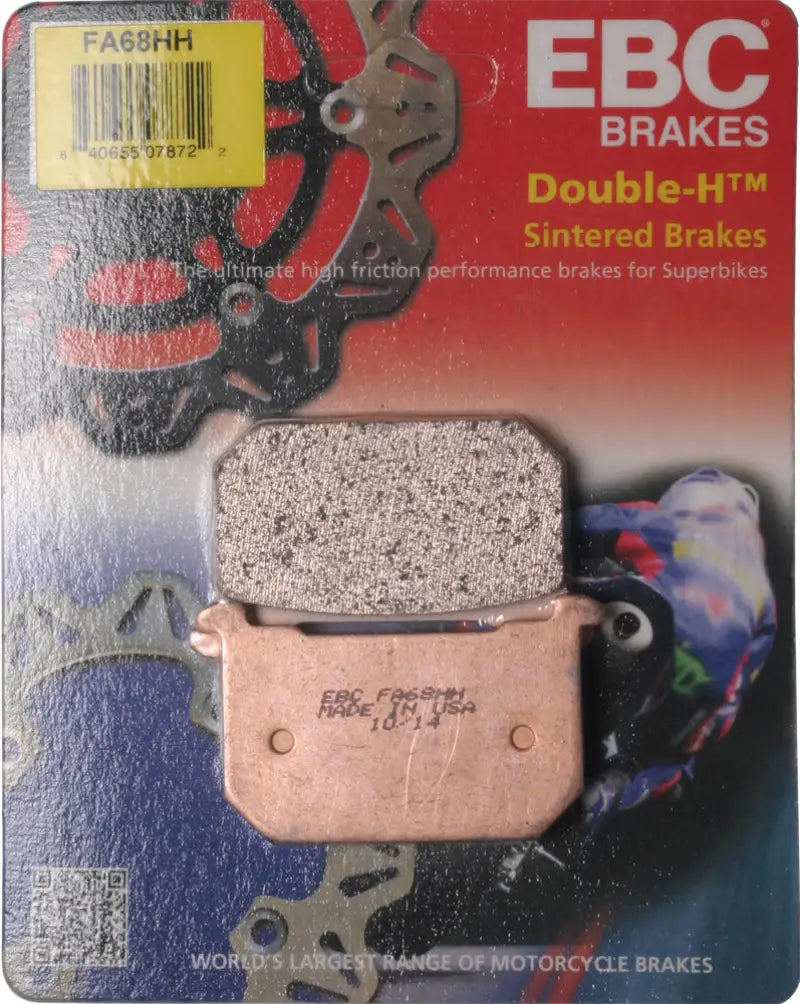 EBC Double-H sintered brake pads FA68HH for reliable motorcycle stopping power