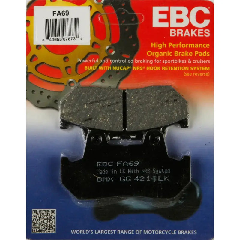 FA69 Brake Pads Fa69 Organic for optimal motorcycle braking performance and safety