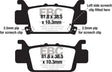 Brake pad diagram with dimensions for FA703SV Severe Duty SV Series Brake Pads