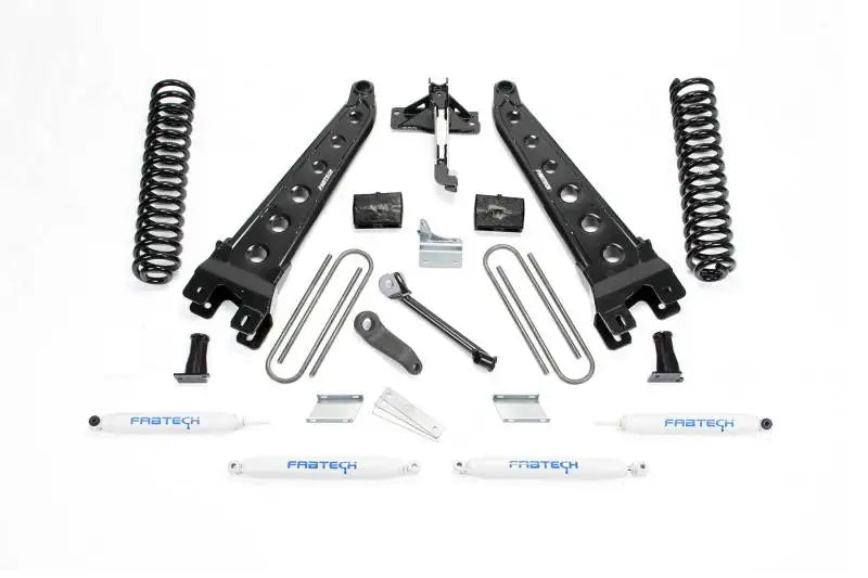 Ford F350 6in radius arm suspension lift kit with performance shocks for off-road upgrades